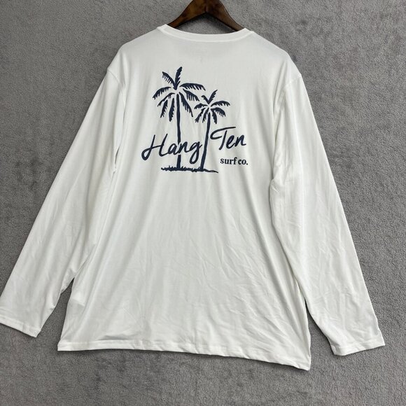 NEW Hang Ten Men's XL White Long Sleeve Shirt UV Protection UPF 50 Outdoor - Picture 2 of 8